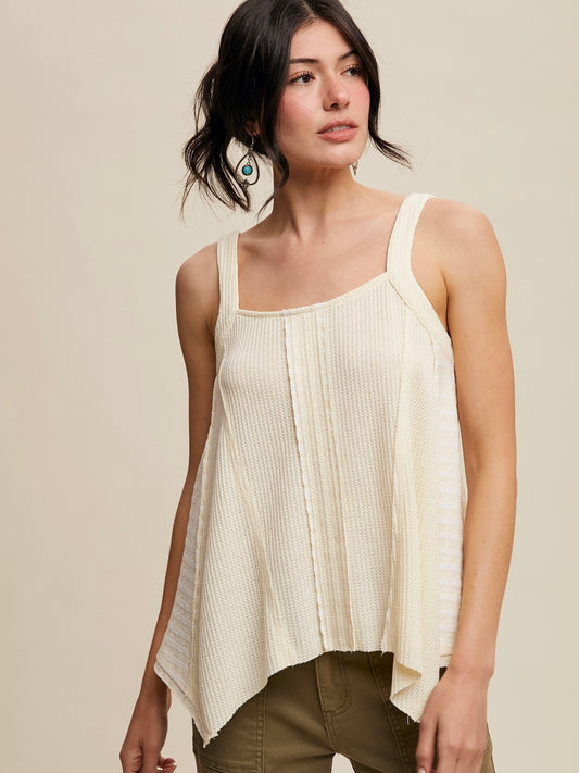 Carry On Contrast Stripe Thermal Tank Butter