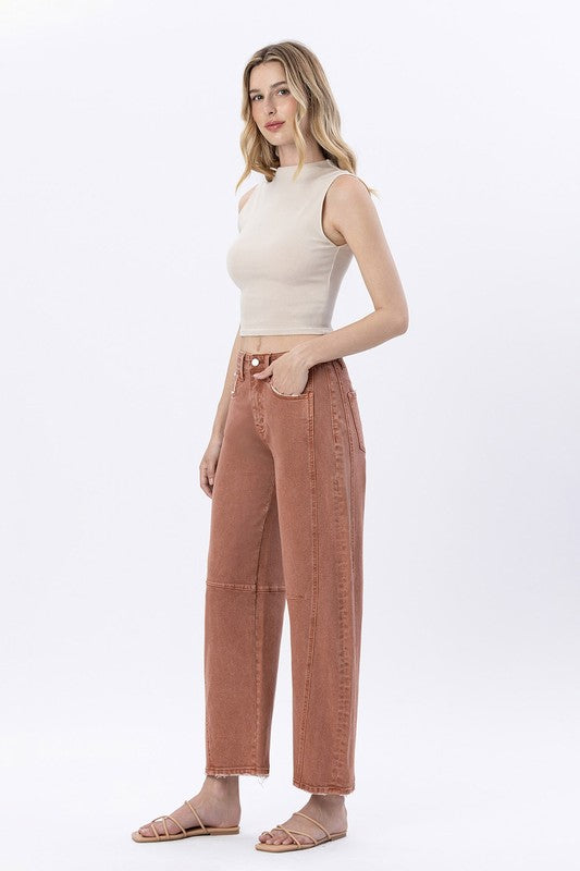 The Andi High Rise Twist Barrel Jeans Copper