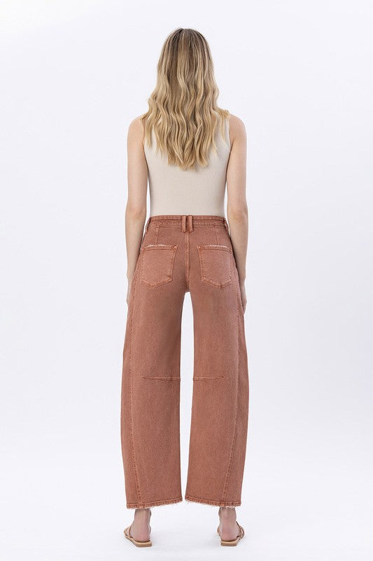 The Andi High Rise Twist Barrel Jeans Copper