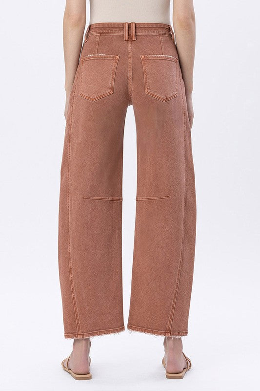 The Andi High Rise Twist Barrel Jeans Copper