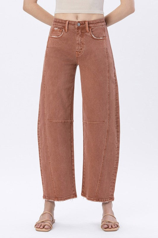 The Andi High Rise Twist Barrel Jeans Copper