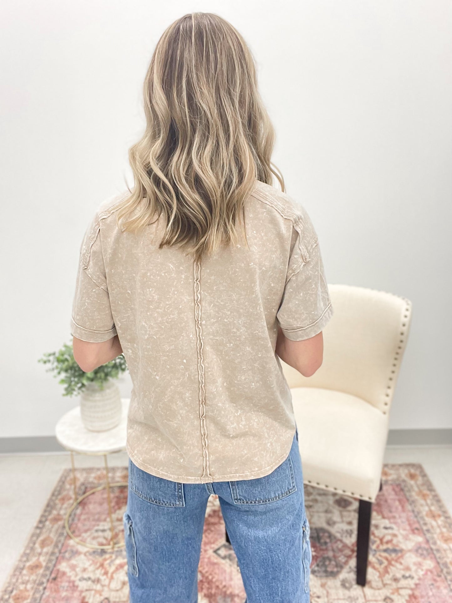 Every Day Style Mineral Wash Tee Taupe