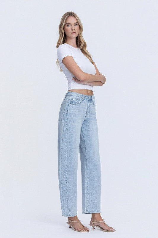 The Kate High Rise Barrel Jeans Medium Wash