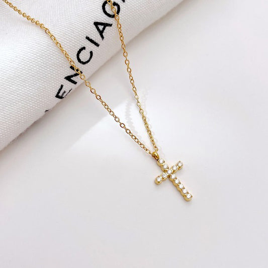 Delicate Cross Stainless Necklace Gold