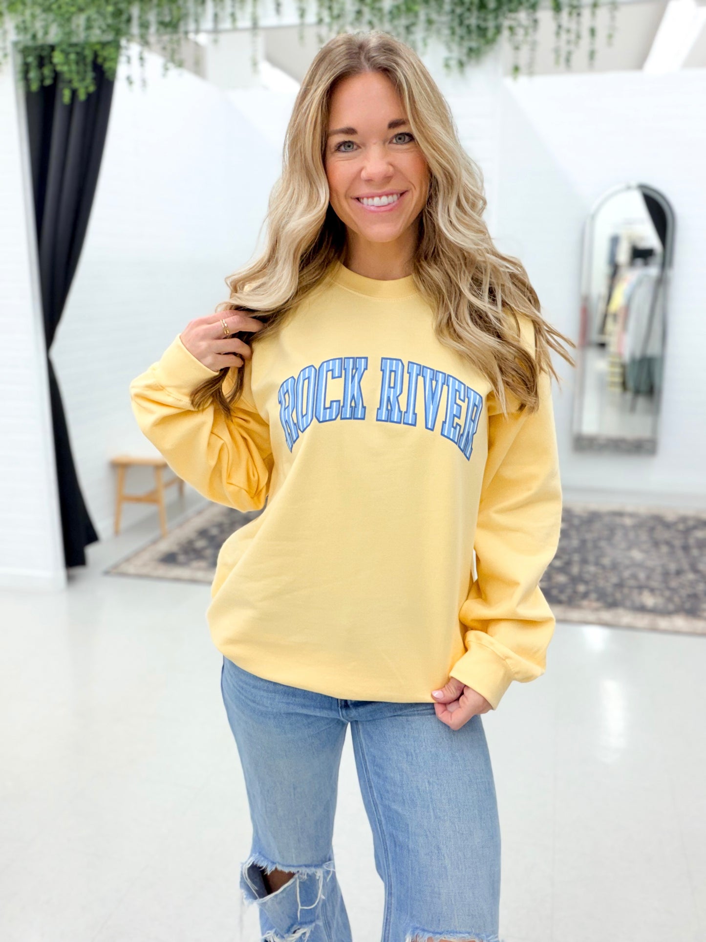 Rock River Nautical Crewneck Sweatshirt Yellow