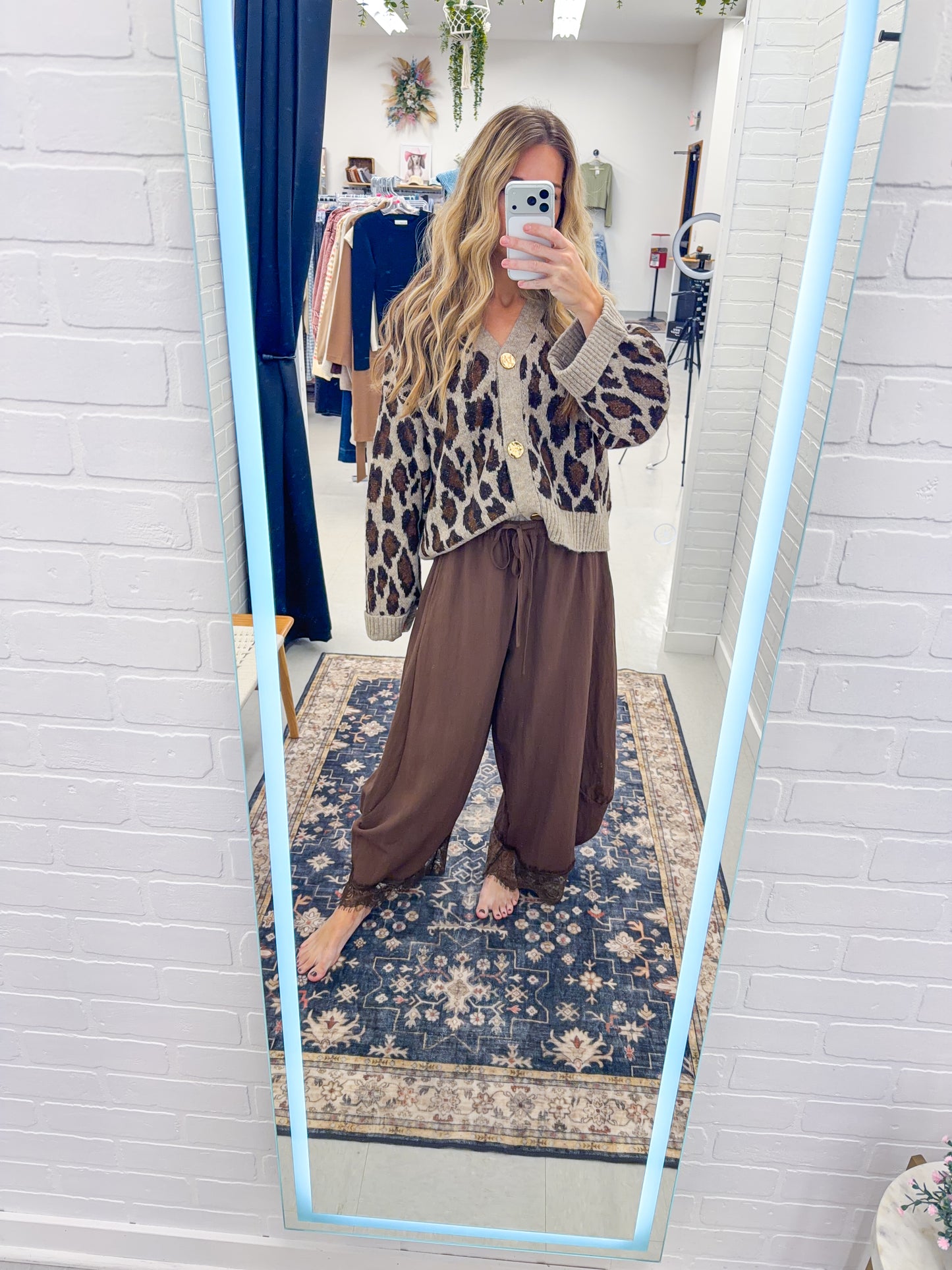 This Feeling Leopard Print Button Down Sweater Cardigan