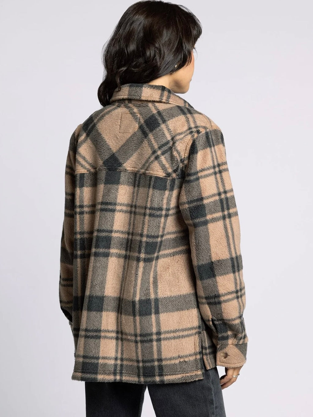 The Santa Fe Fleece Jacket Pecan Black Plaid