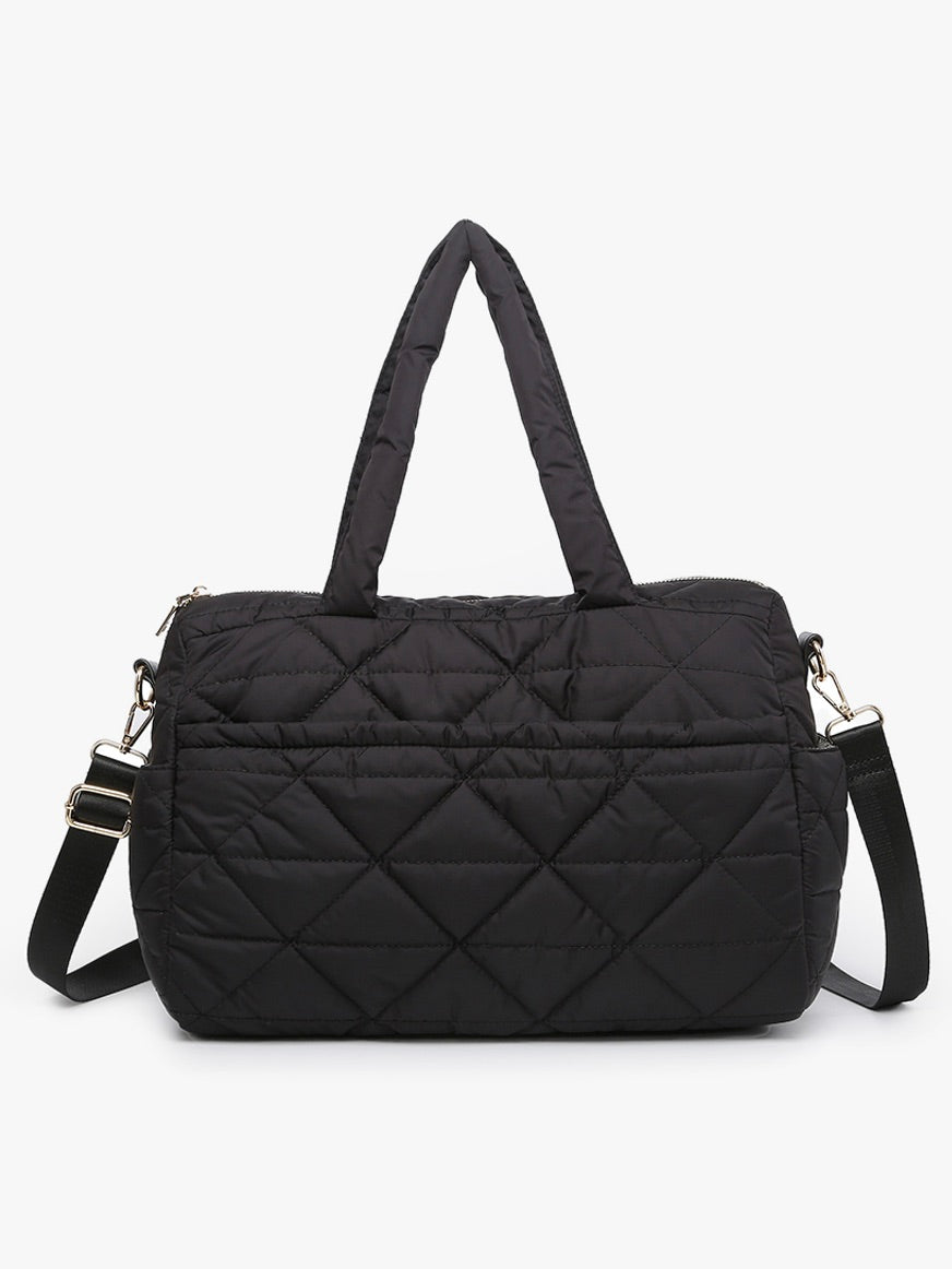 The Billie Quilted Nylon Bag Black