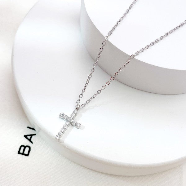 Delicate Cross Stainless Necklace Silver