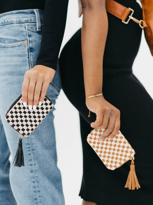 The Wynona Woven Wallet Checker Print