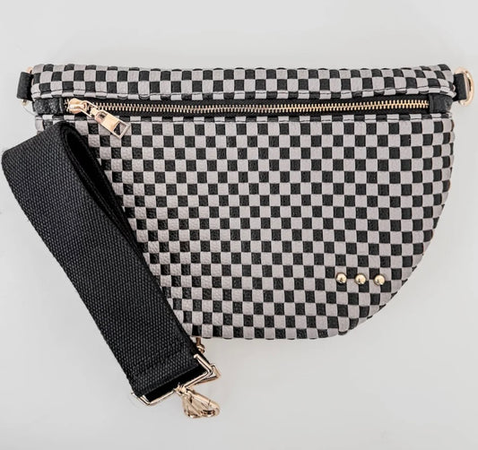 The Westlyn Woven Bum Bag Checkered Gray/Black