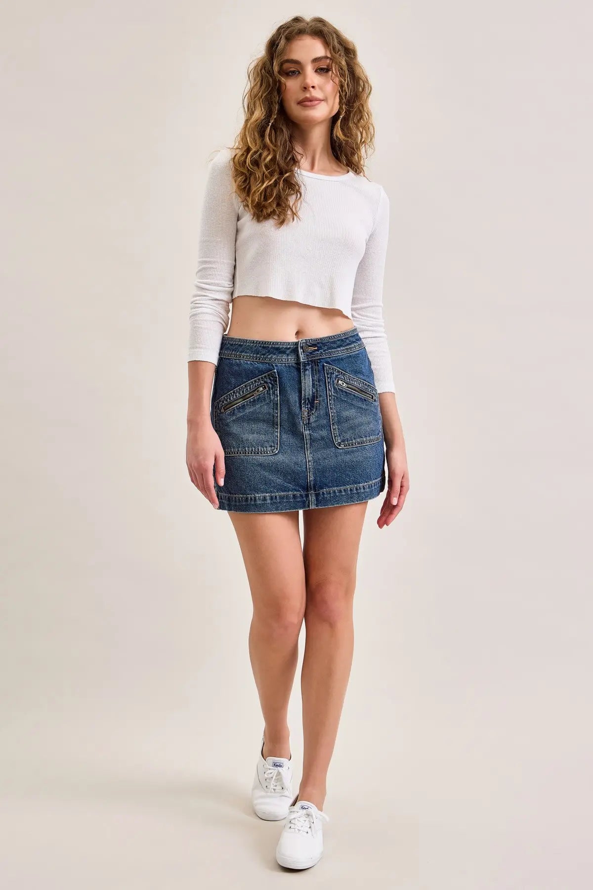 Hidden Peyton Dark Wash Denim Skirt