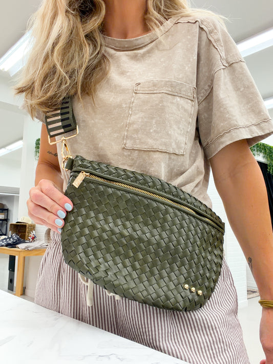 The Westlyn Woven Bum Bag Olive