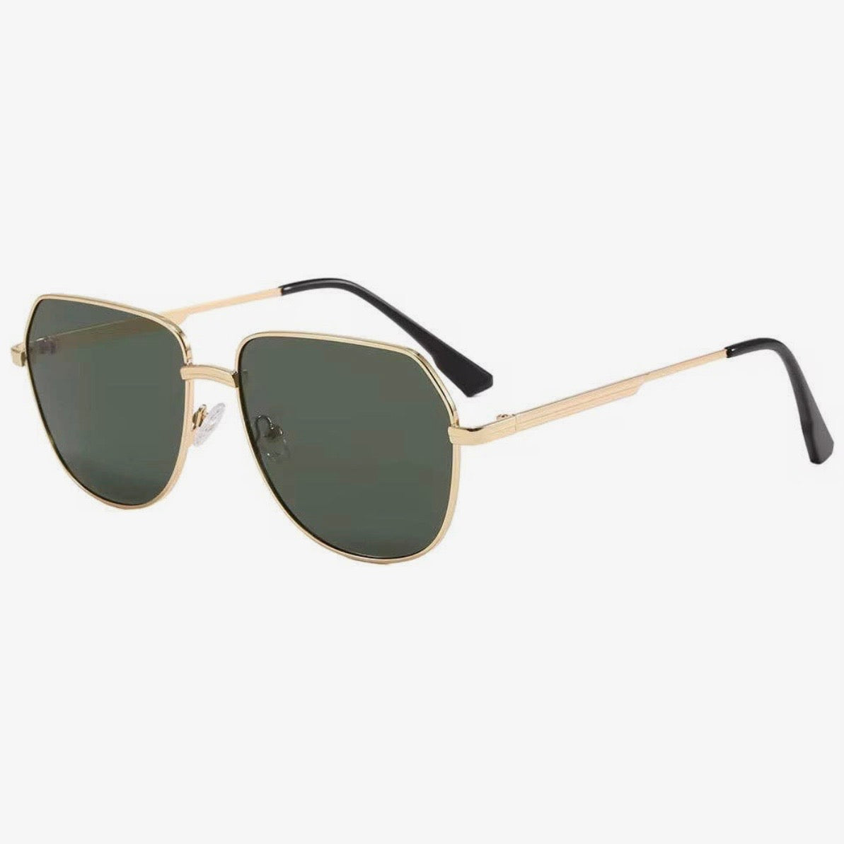 The April Aviator Sunglasses Gold/Green Lens