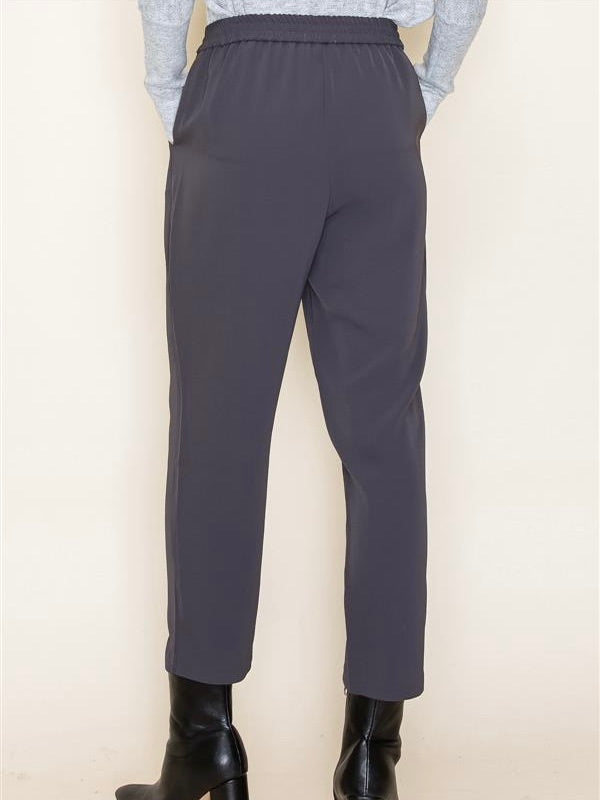 Down Time Drawstring Ankle Pants Charcoal