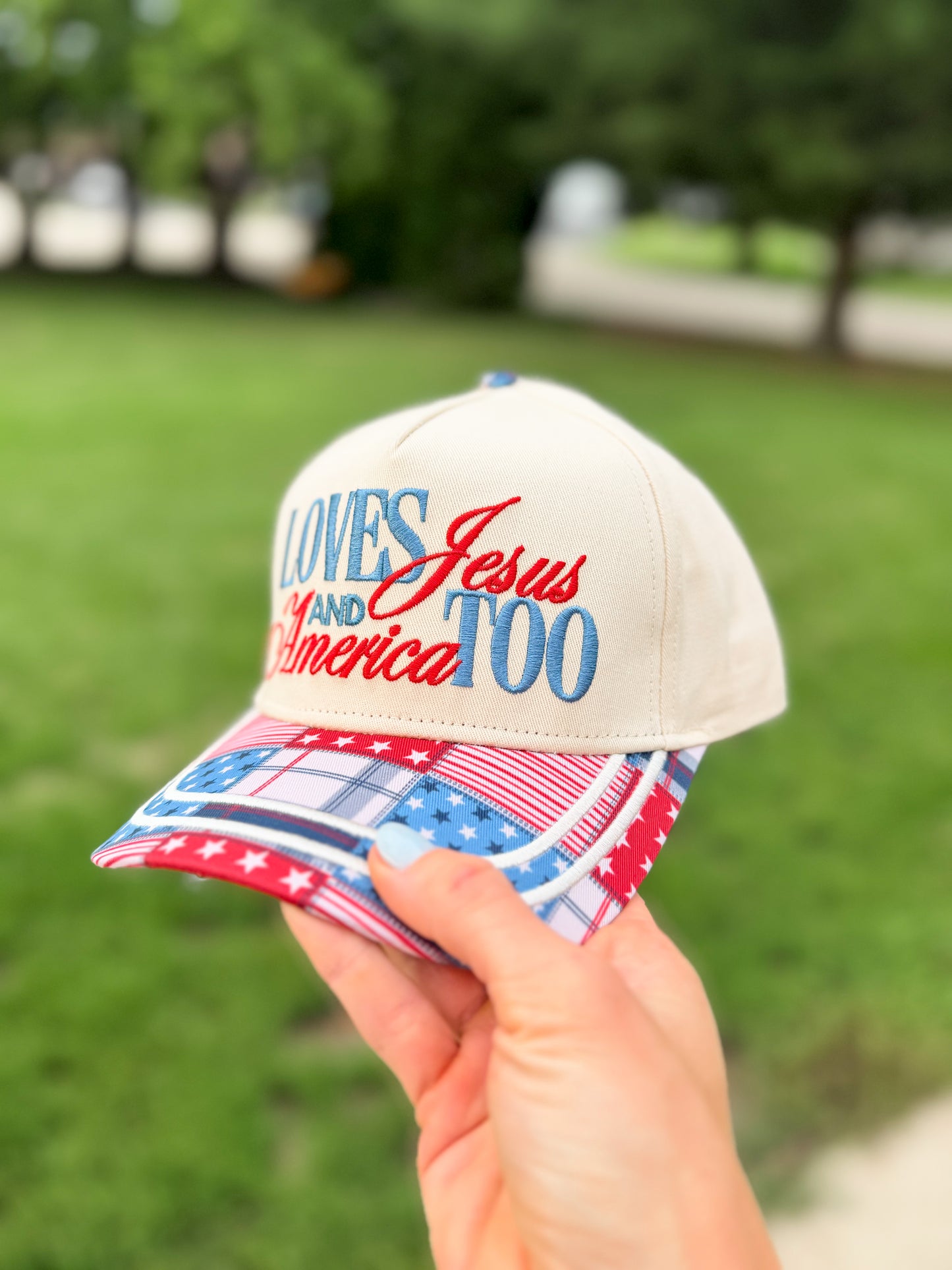 Loves Jesus And America Too Vintage Hat