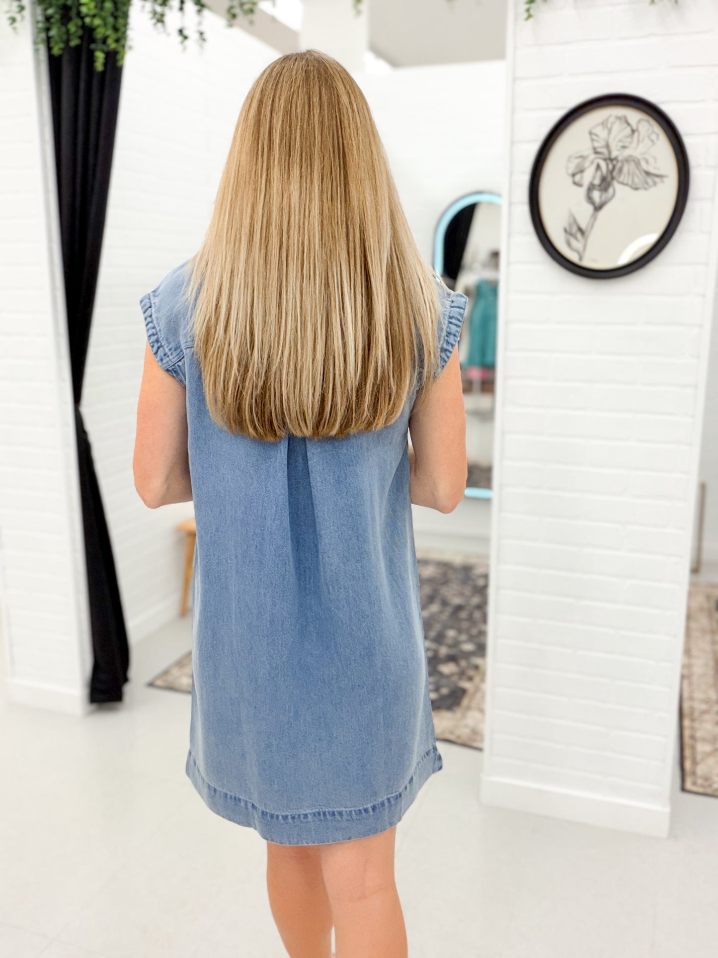 The Wisteria Dress Light Denim Wash