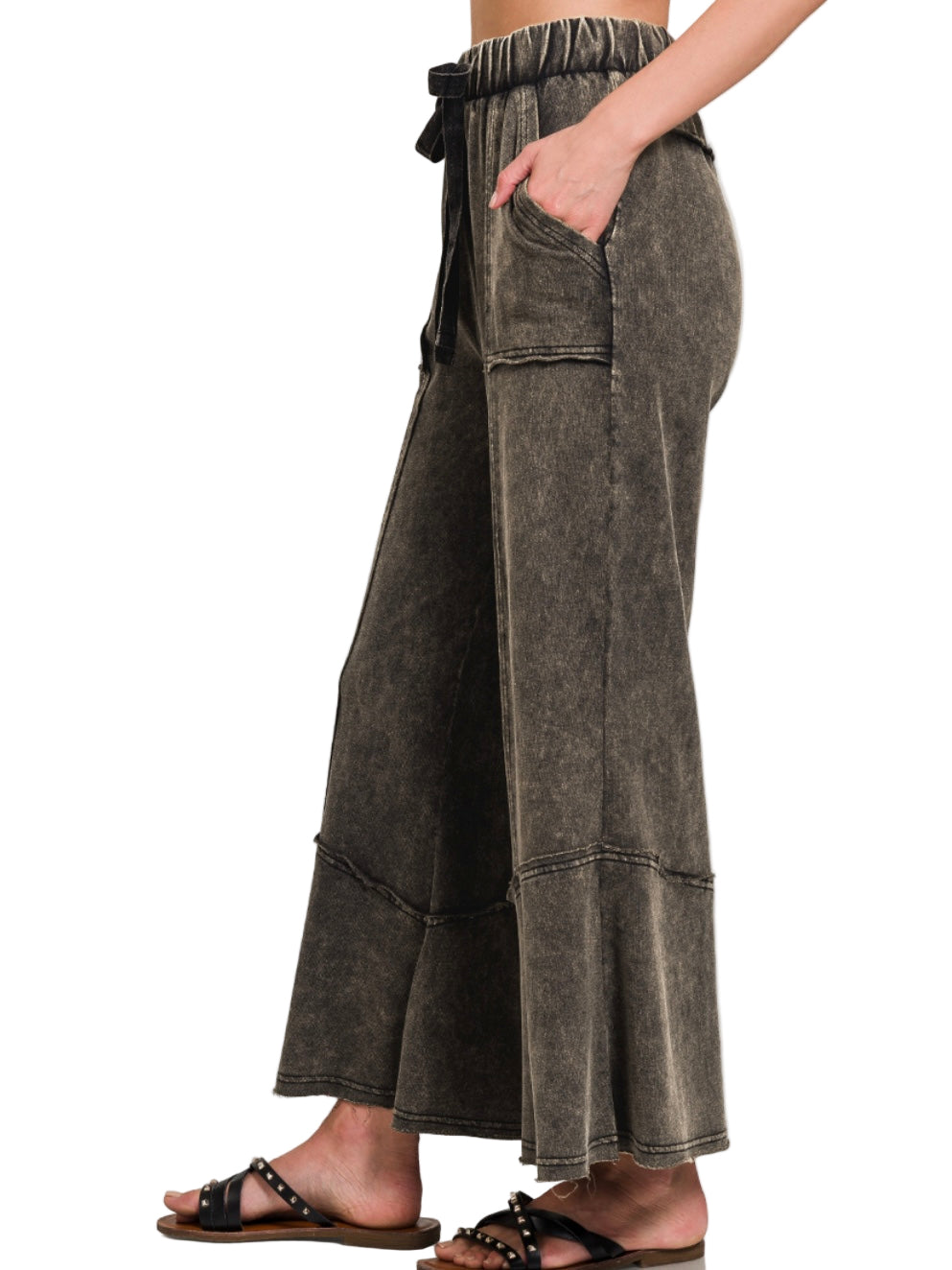 Gone Again Cotton Terry Flare Pants - 3 Colors