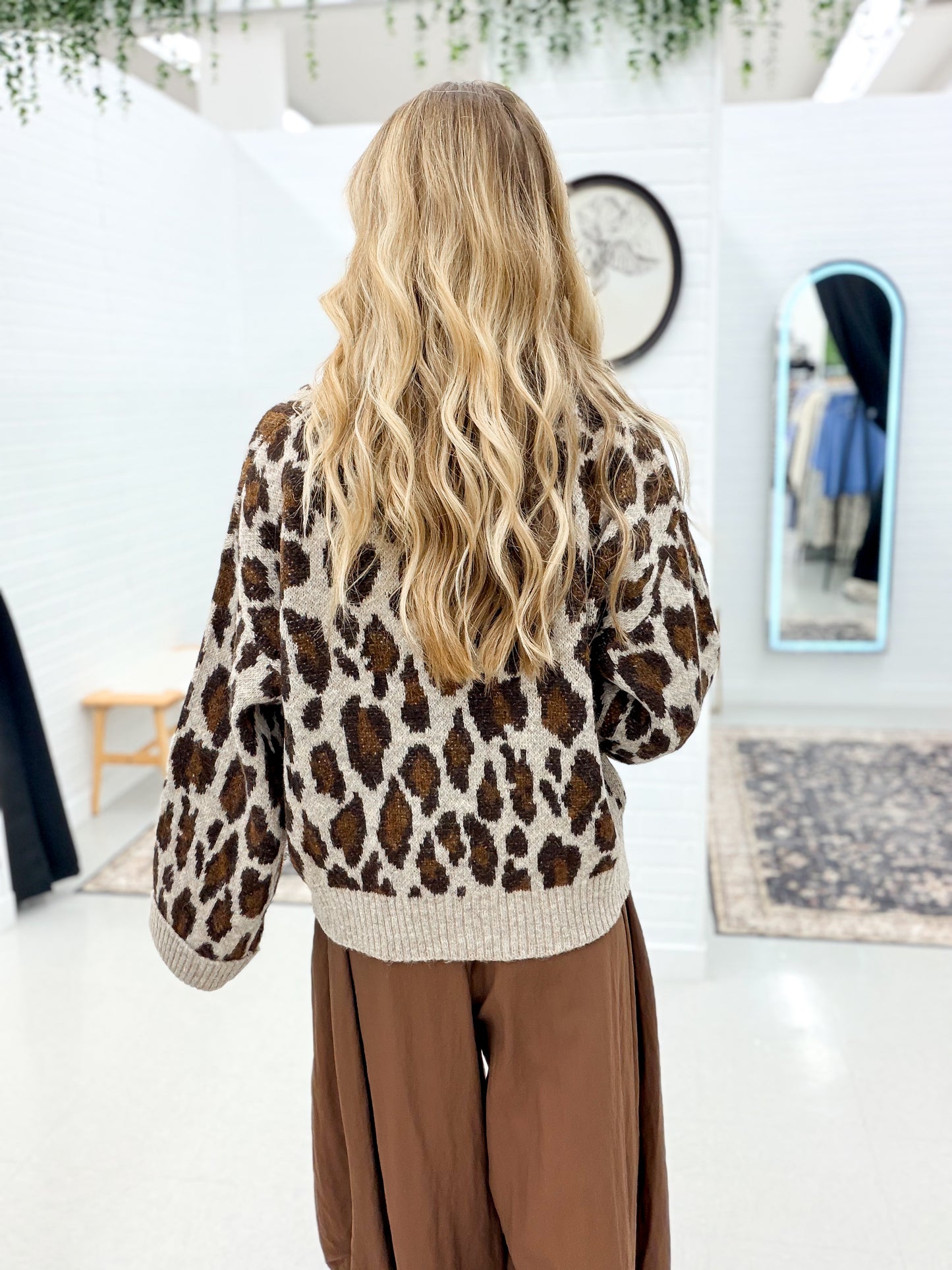 This Feeling Leopard Print Button Down Sweater Cardigan