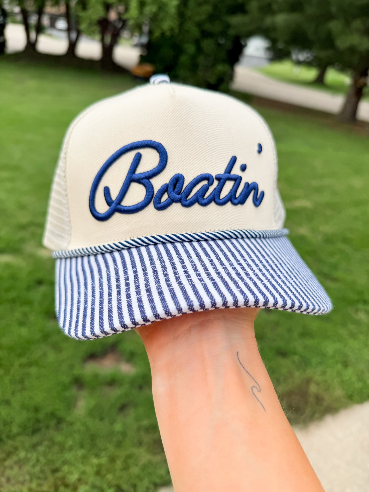 Boatin’ Nautical Stripe Vintage Hat
