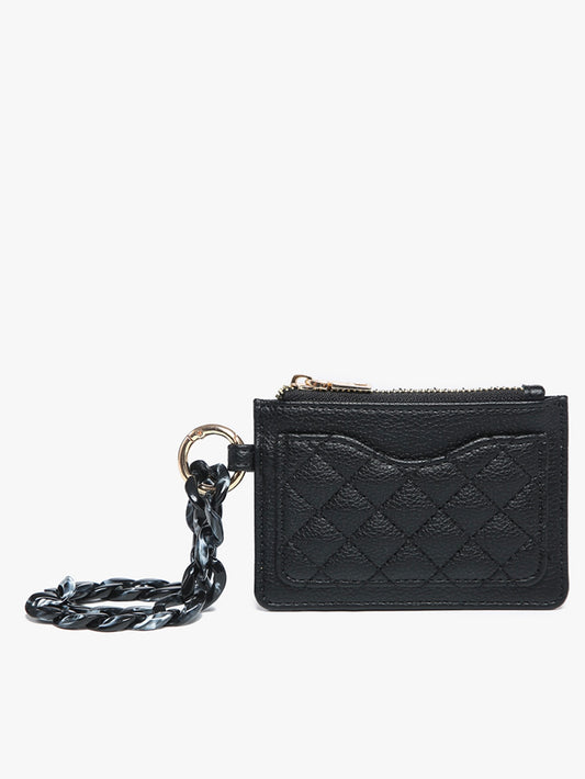 Rhodes Quilted Wallet And Chain Black