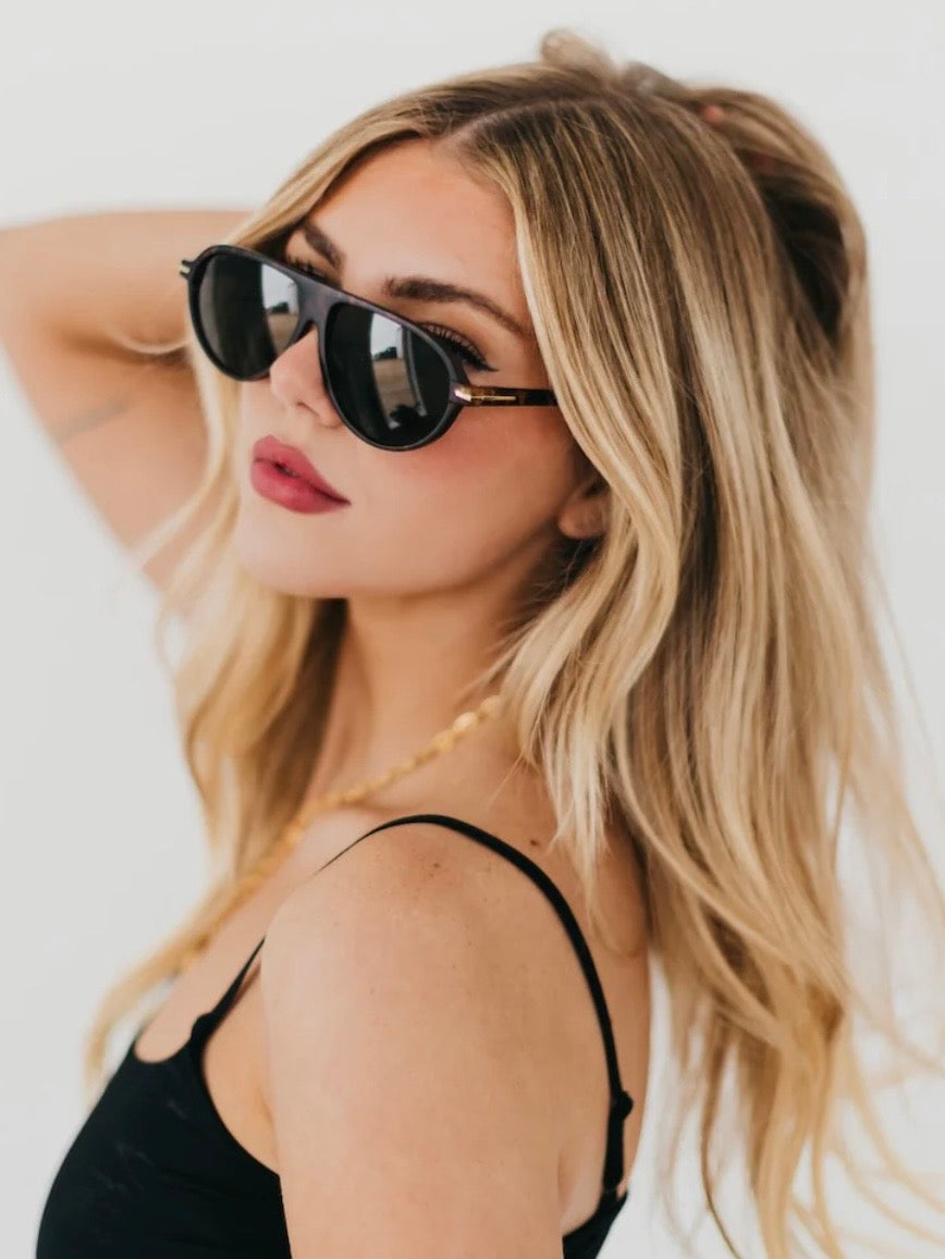 Retro Oval Flat Aviator Sunglasses Tortoise/Brown