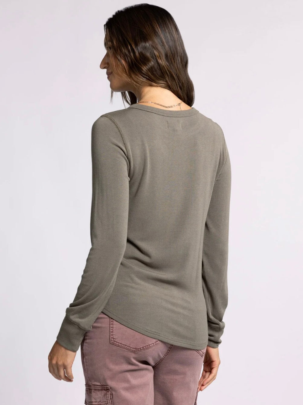 The Stacy Ribbed Top Olive Large