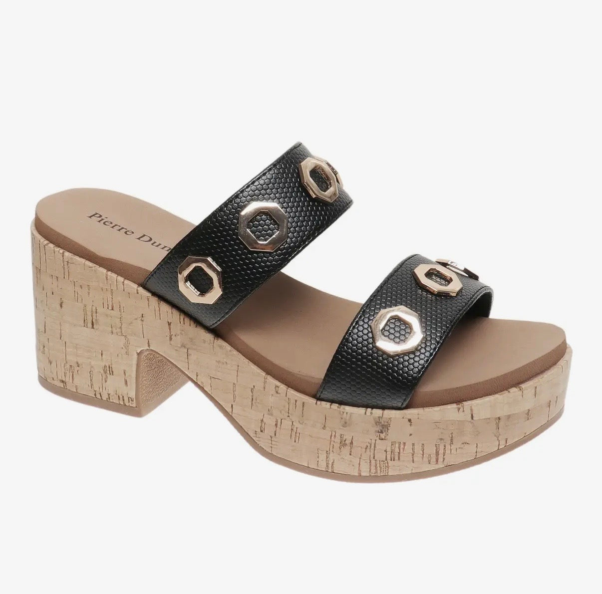 Pierre Dumas Mood Black Wedge Sandals