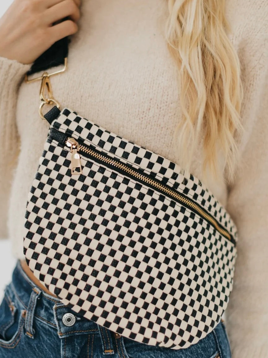 The Westlyn Woven Bum Bag Checkered Black