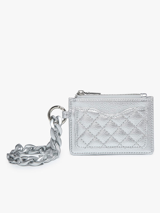 Rhodes Quilted Wallet And Chain Silver