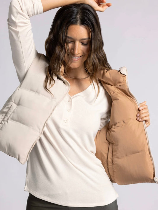 The Issey Reversible Vest Cream/Macchiato