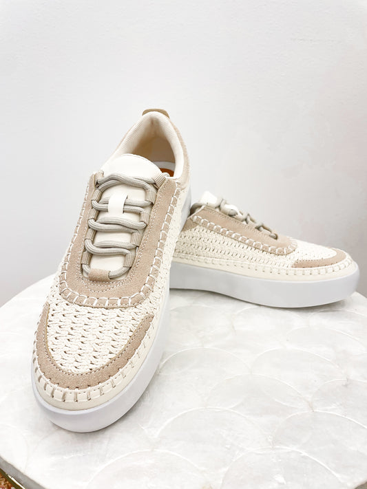 The Shauna Woven Sneakers Taupe/White