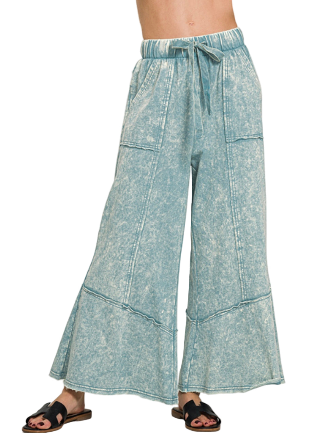 Gone Again Cotton Terry Flare Pants - 3 Colors