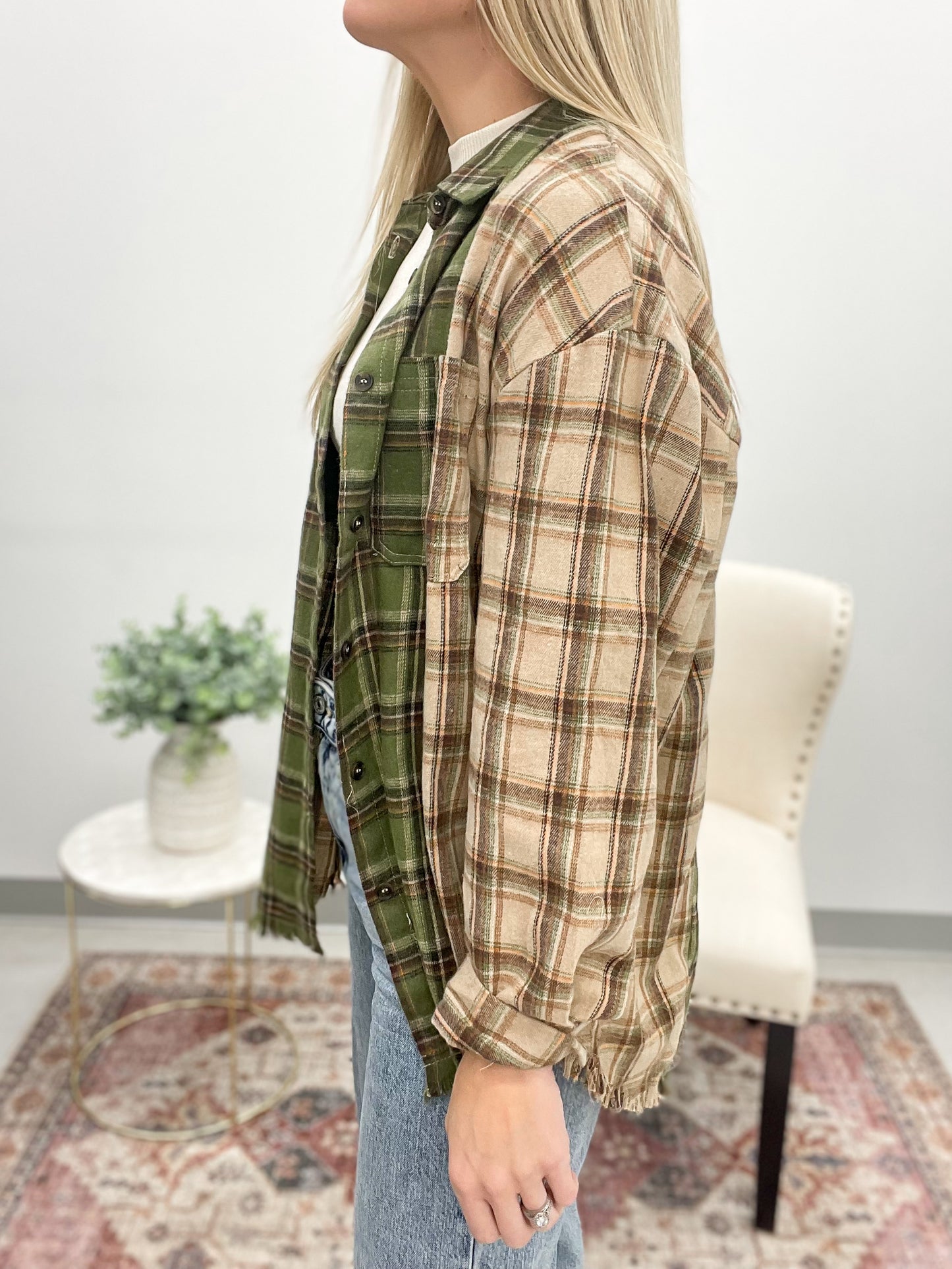 Mixed Harvest Plaid Button Up Shirt