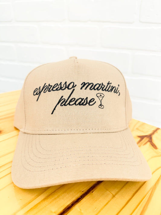 Espresso Martini, Please Embroidered Hat