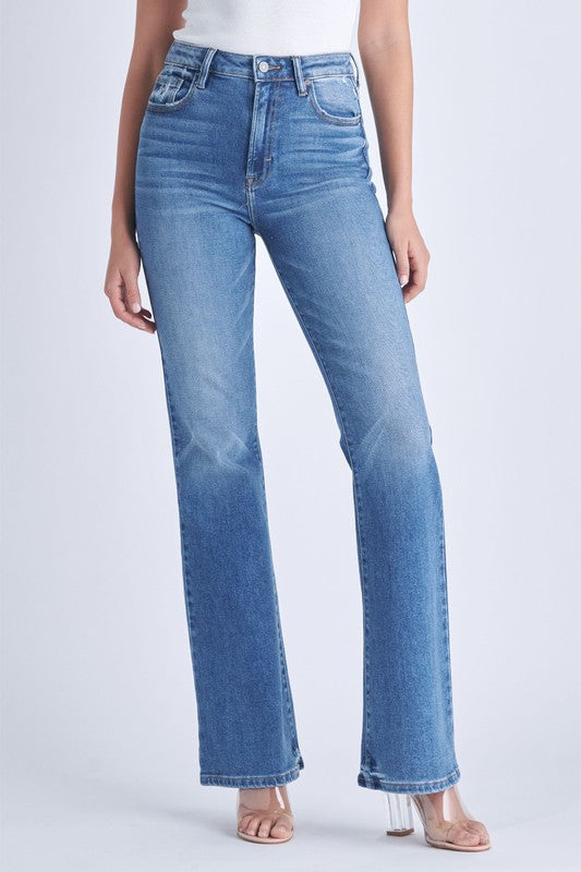 Hidden Happi High Rise Flare Medium Dark Wash