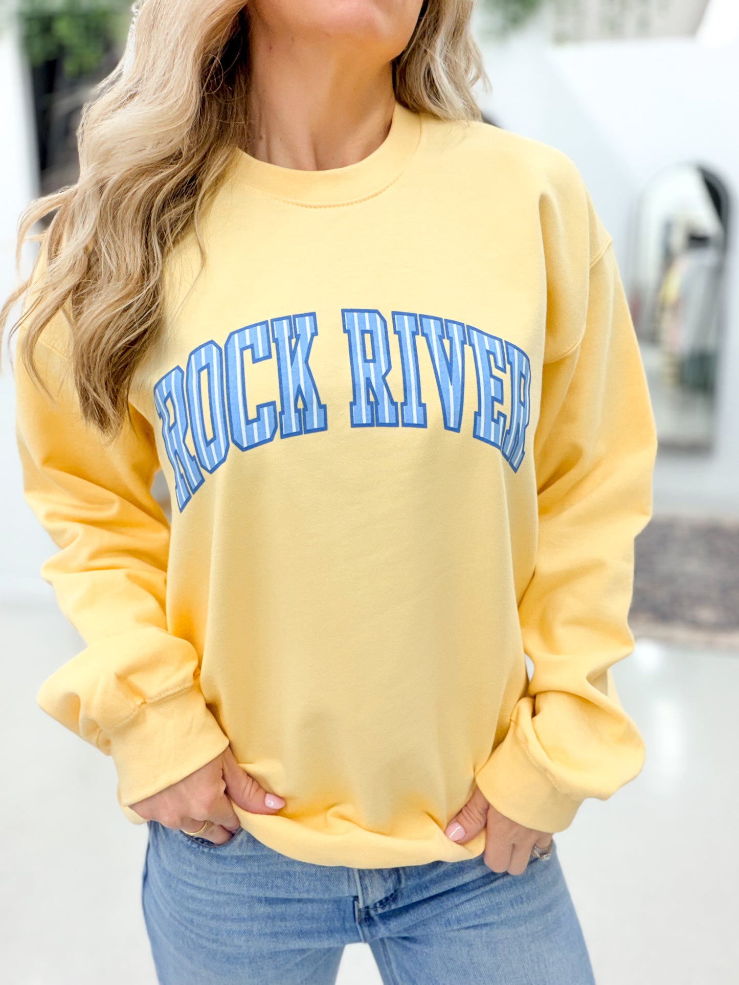 Rock River Nautical Crewneck Sweatshirt Yellow