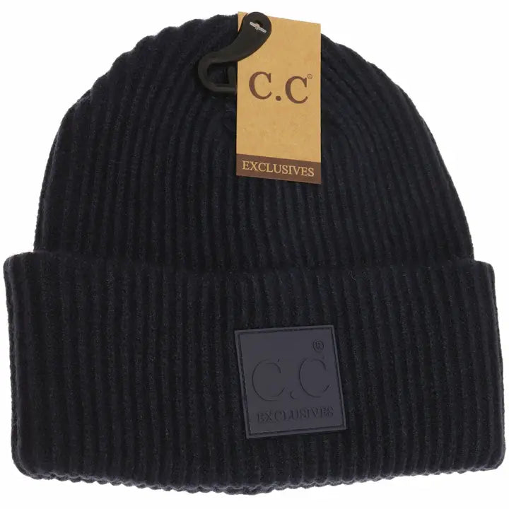 C.C Ribbed Cuff Beanie Navy