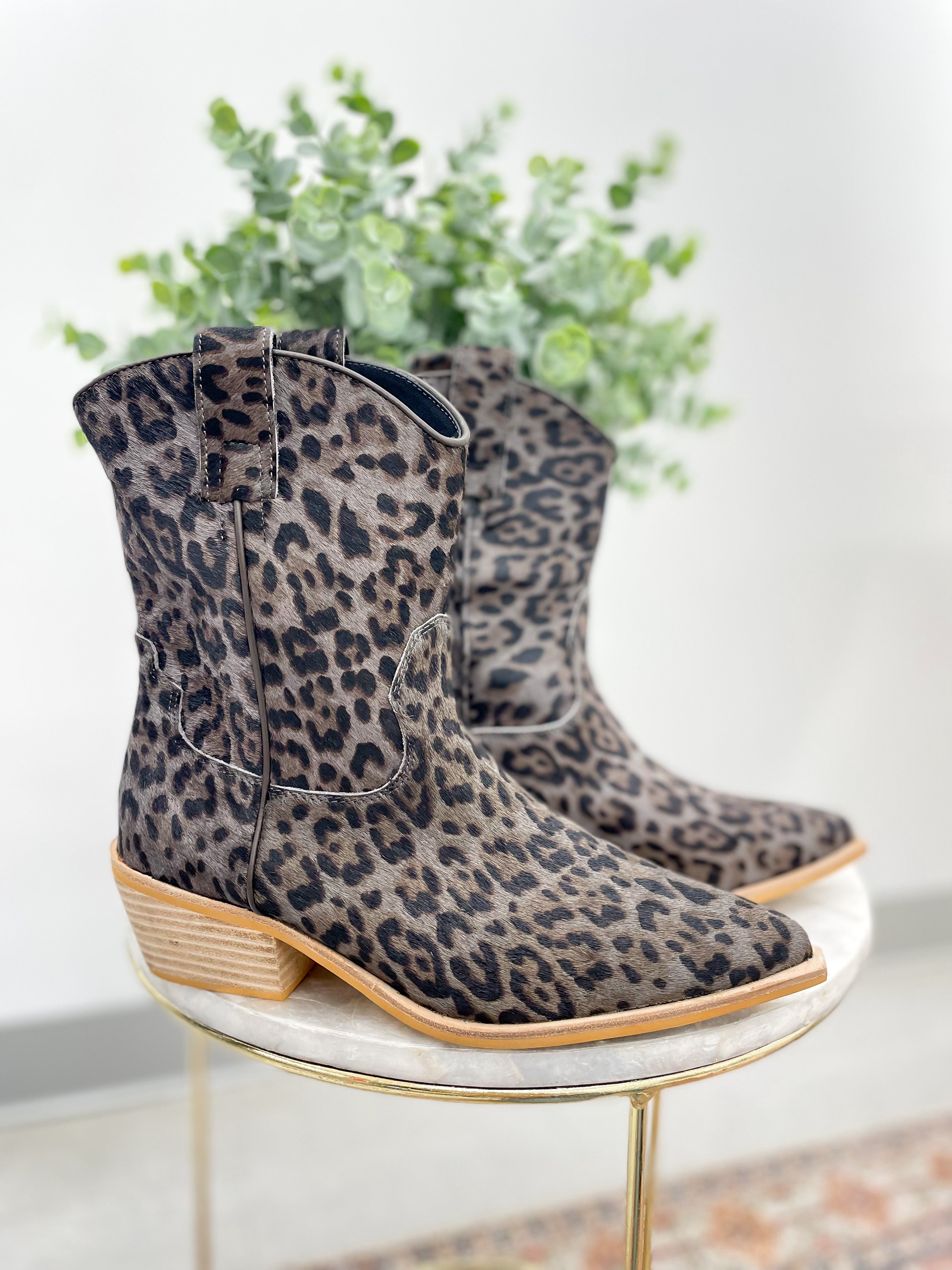 Leopard western sale booties