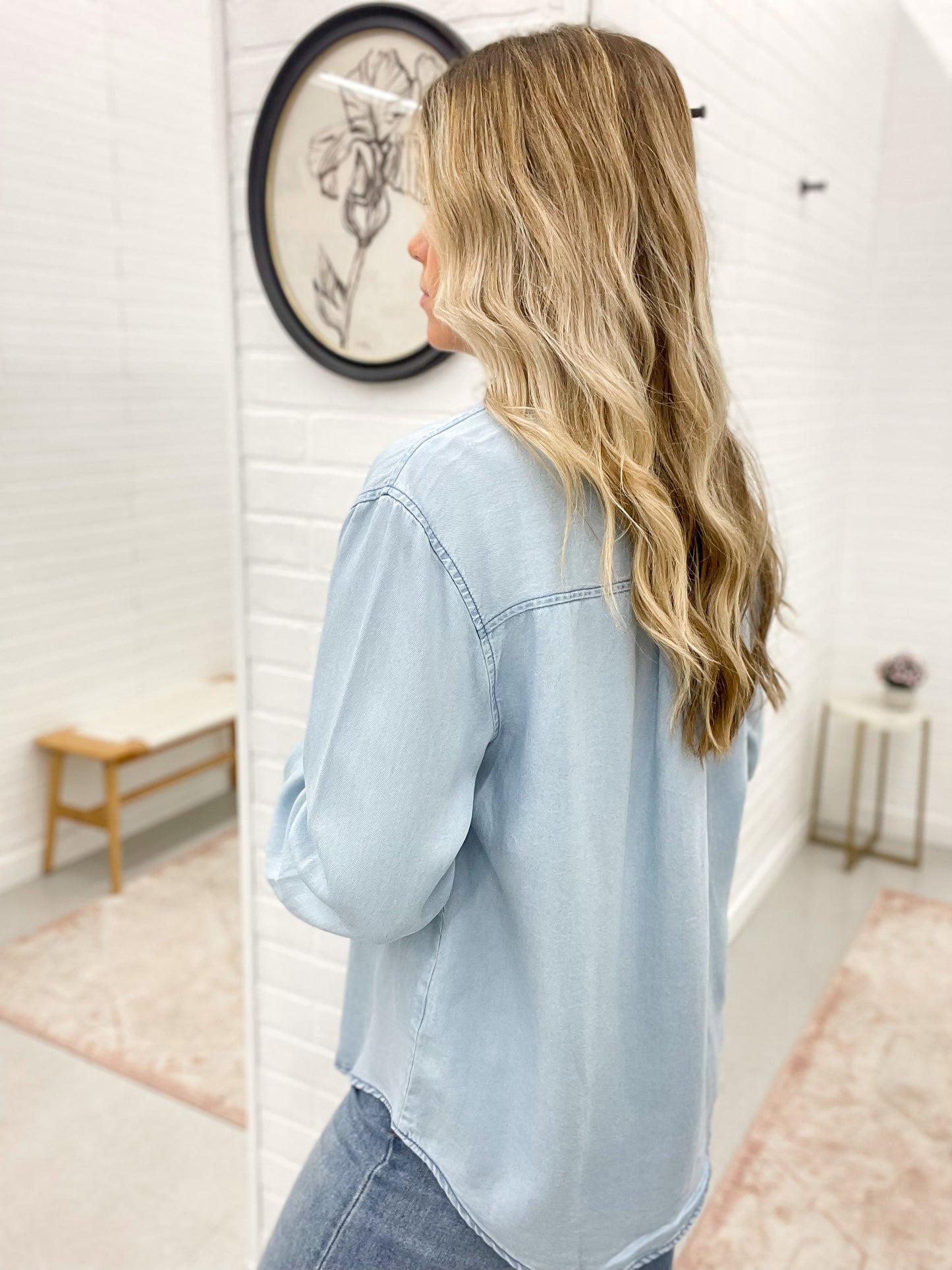 Go Together Button Down Shirt Light Denim Wash