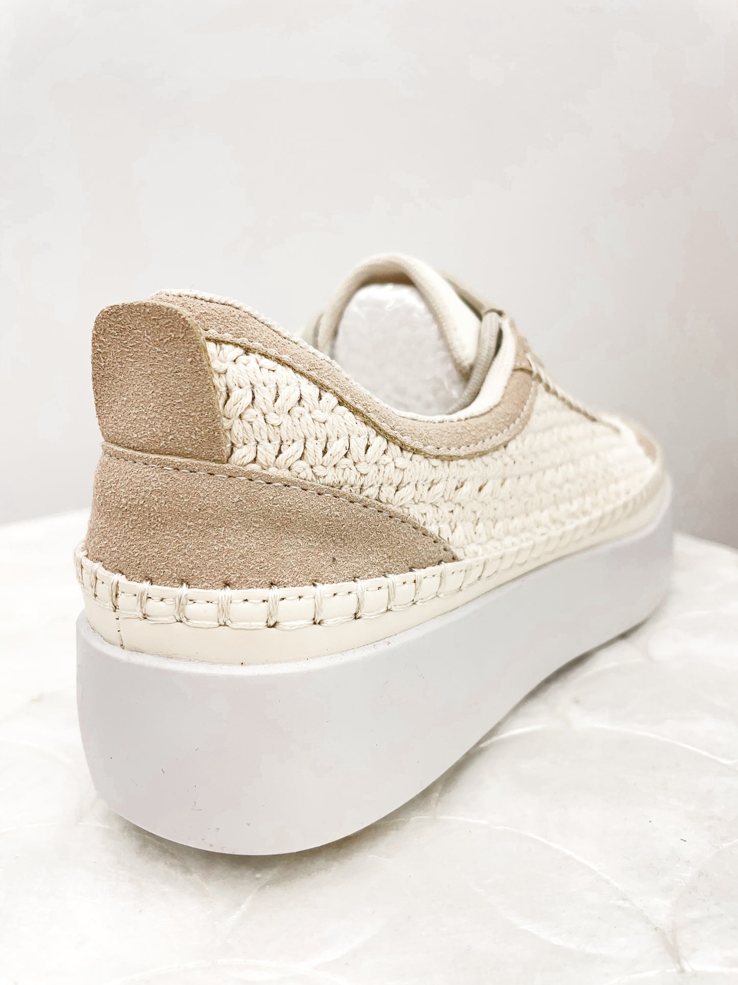 The Shauna Woven Sneakers Taupe/White