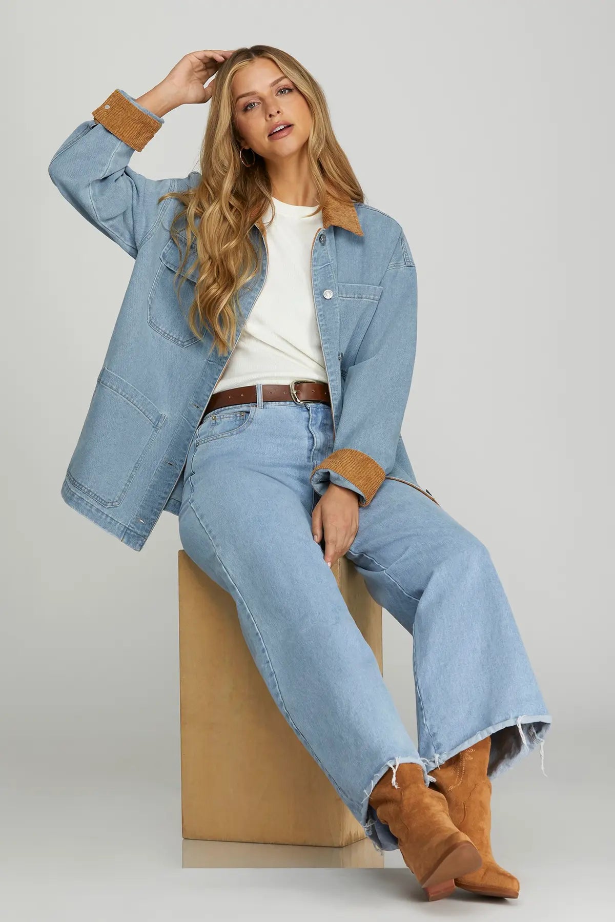 Trendsetter Washed Barn Jacket Light Denim