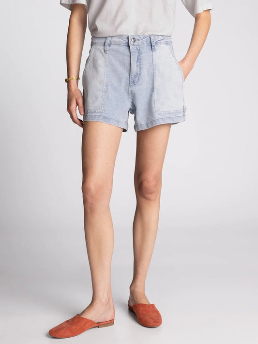 The Poppy Shorts Blue White Stripe