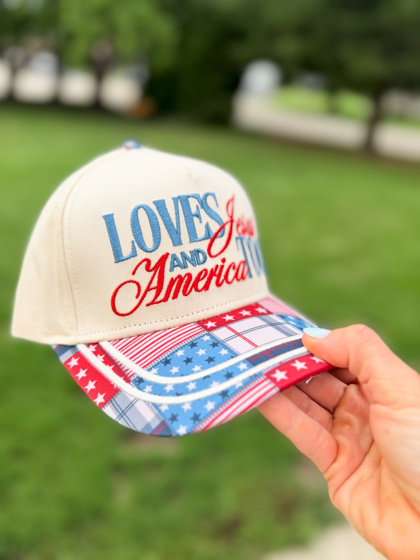 Loves Jesus And America Too Vintage Hat