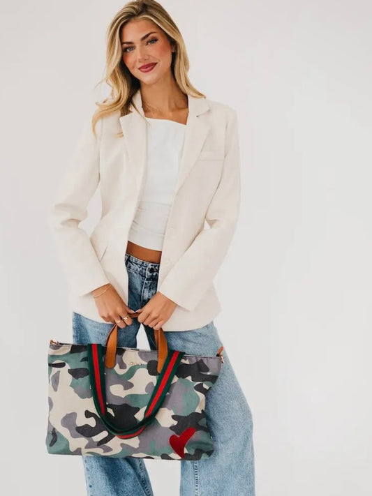 Chelsie Canvas Luxe Tote Camouflage