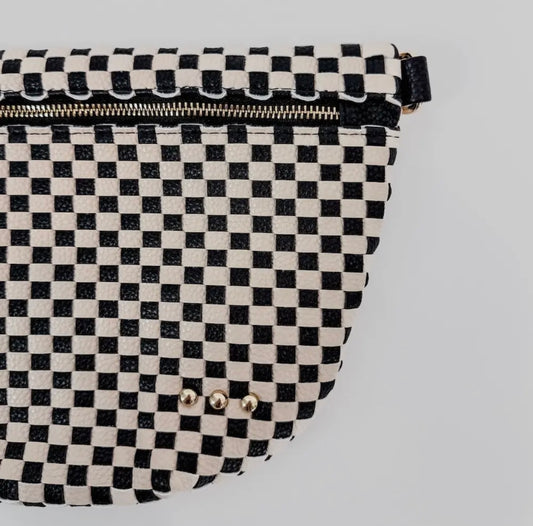 The Westlyn Woven Bum Bag Checkered Black