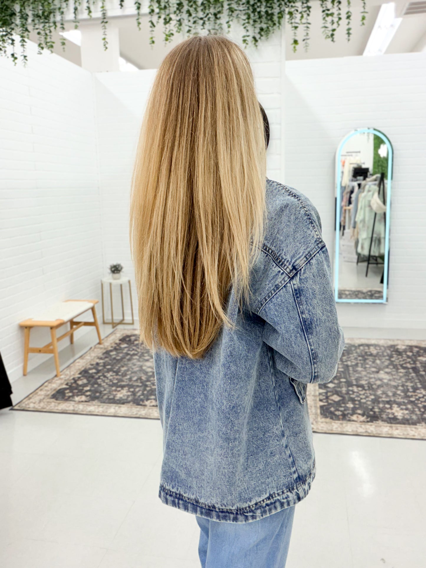 Freedom Is Contrast Collar Washed Denim Barn Jacket