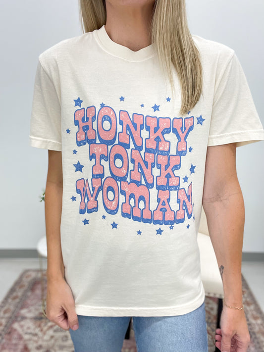 Honky Tonk Woman Comfort Colors Tee Ivory