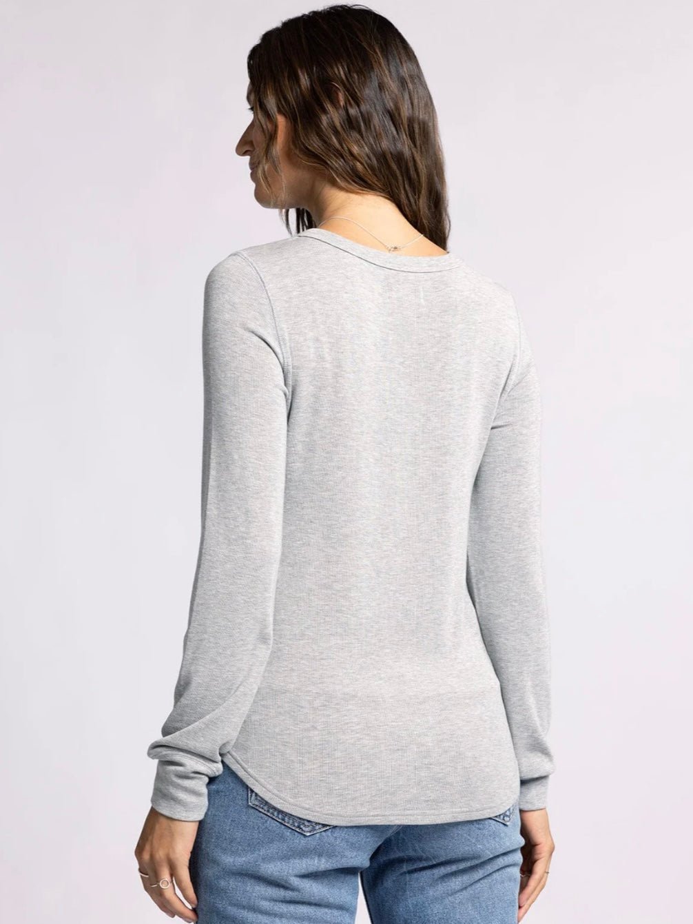 The Stacy Ribbed Top Heather Gray