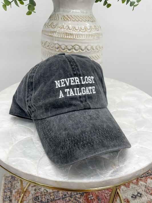 Never Lost A Tailgate Embroidered Baseball Cap Black